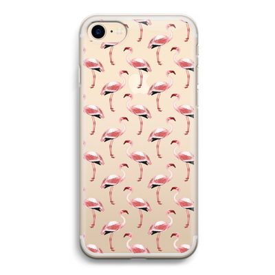 Flamingoprint groen: iPhone 7 Transparant Hoesje