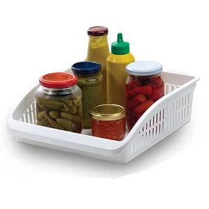 Koelkast/keuken organiser open mand - transparant - kunststof - 29 x 26 x 8 cm   -