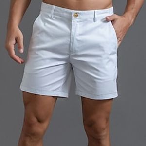 Voor heren Korte broek Chino Short korte broek Werkshorts Zak Effen Comfort Ademend Korte Buitensporten Dagelijks Stijlvol Casual / sportief Zwart Wit Micro-elastisch Lightinthebox