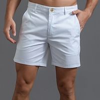 Voor heren Korte broek Chino Short korte broek Werkshorts Zak Effen Comfort Ademend Korte Buitensporten Dagelijks Stijlvol Casual / sportief Zwart Wit Micro-elastisch Lightinthebox - thumbnail