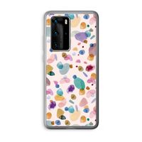 Terrazzo Memphis Pink: Huawei P40 Pro Transparant Hoesje