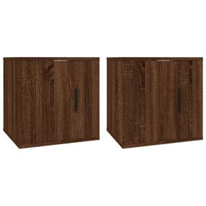 The Living Store TV-Wandmeubel Bruineiken - 40 x 34.5 x 40 cm - Bewerkt Hout