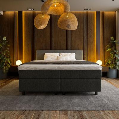 2-Persoons Boxspring Hotel Suite - Antraciet 180x210 cm - Pocketvering - Inclusief Topper - Dekbed-Discounter.nl