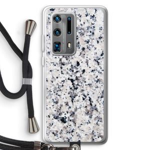Gespikkelde marmer: Huawei P40 Pro Plus Transparant Hoesje met koord