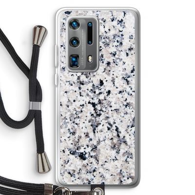 Gespikkelde marmer: Huawei P40 Pro Plus Transparant Hoesje met koord