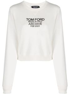 TOM FORD sweat en coton à logo imprimé - Blanc