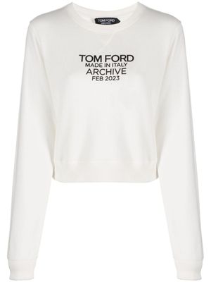 TOM FORD sweat en coton à logo imprimé - Blanc