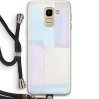Square pastel: Samsung Galaxy J6 (2018) Transparant Hoesje met koord