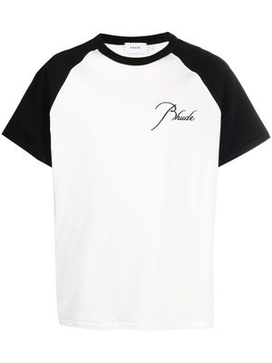 RHUDE t-shirt à logo brodé - Tons neutres