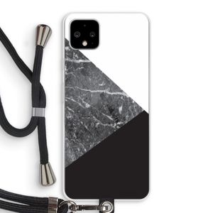 Combinatie marmer: Pixel 4 XL Transparant Hoesje met koord