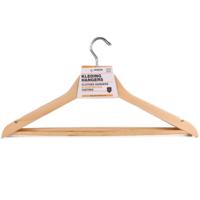 Benson Kledinghangers - 3x stuks - hout - anti slip - 45 cm - draaibare haak