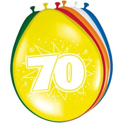 Verjaardag feest ballonnen - leeftijd 70 jaar - 8x stuks - feestversiering