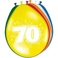 Verjaardag feest ballonnen - leeftijd 70 jaar - 8x stuks - feestversiering