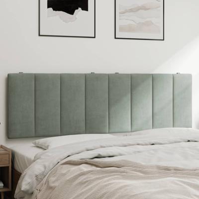 Hoofdbordkussen 160 cm fluweel lichtgrijs
