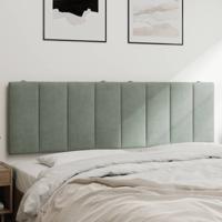 Hoofdbordkussen 160 cm fluweel lichtgrijs