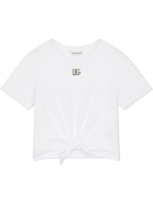 Dolce & Gabbana Kids t-shirt en coton à logo DG - Blanc