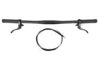Santafixie Flat Aluminum Stuur 31.8 mm met Handvaten en Remmen - Zwart Santafixie Flat Aluminum Stuur 31.8 mm met Handvaten en Remmen - Zwart