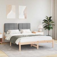 Bedframe met Gevoerd Hoofdgedeelte Lichtgrijs 150 x 200 cm