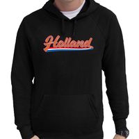 Zwarte hoodie Holland / Nederland supporter Holland met Nederlandse wimpel EK/ WK voor heren