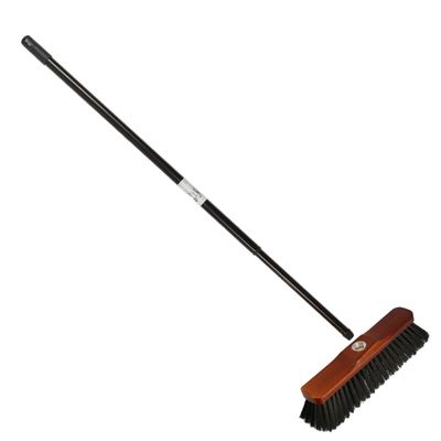 Metalen telescoopsteel met houten bezemkop