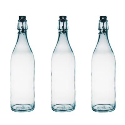 Bormioli Rocco beugelfles/weckfles - 8x - transparant - glas - 1 liter