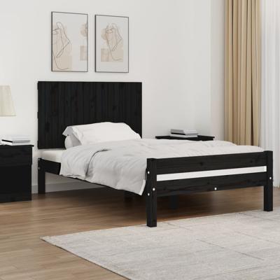 Wandhoofdbord 108x3x60 cm massief grenenhout zwart
