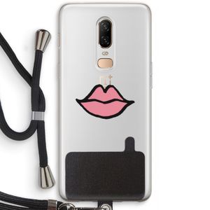Kusje: OnePlus 6 Transparant Hoesje met koord