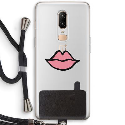 Kusje: OnePlus 6 Transparant Hoesje met koord