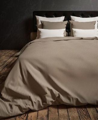 Heckett & Lane Heckett Lane dekbedovertrek Satijnstreep taupe grey