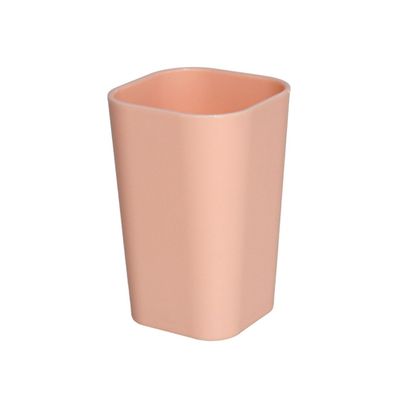 Badkamer tandenborstelhouder/drinkbeker - kunststof - zalmroze - 7 x 11 cm