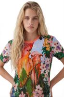 Tropisch T-shirt met papegaaien - BLUE - XL