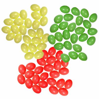 Knutsel en decoratie paaseieren - 75x stuks - kleuren mix - plastic - 6 cm - Pasen thema