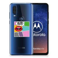 Motorola One Vision | Sillicone Back Cover | Popart Princess