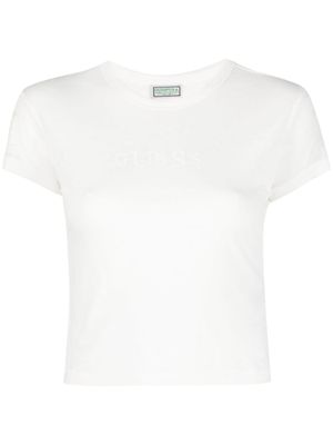 GUESS USA t-shirt crop à logo imprimé - Blanc