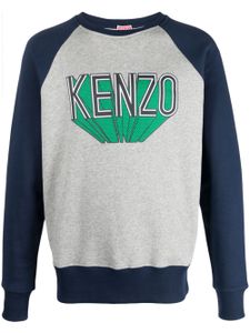 Kenzo logo-print colour-block sweatshirt - Gris