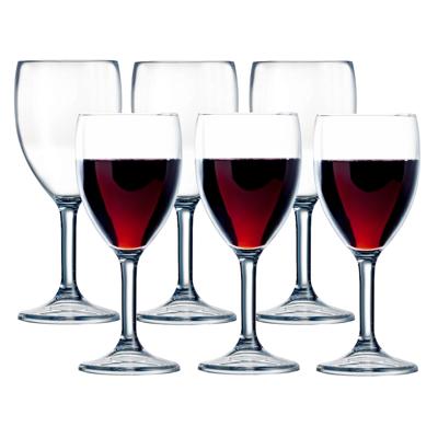 Arcoroc Wijnglas - 6x - hard kunststof - 300 ml - onbreekbaar - camping/picknick glazen