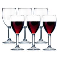 Arcoroc Wijnglas - 6x - hard kunststof - 300 ml - onbreekbaar - camping/picknick glazen