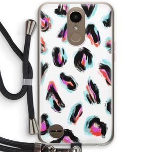 Cheetah color: LG K10 (2017) Transparant Hoesje met koord