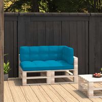 VidaXL Palletkussens 3 st stof blauw