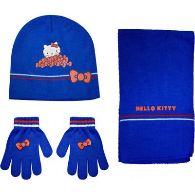 Stamion winterset hello kitty junior acryl blauw 4-delig one-size