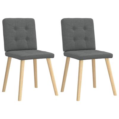 Eetkamerstoelen 2 st stof donkergrijs
