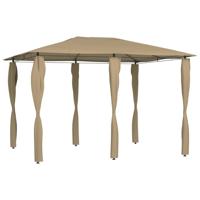 VidaXL Prieel met paalhoezen 160 g/m² 3x4x2,6 m taupe