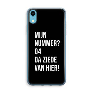 Da ziede van hier - Zwart: iPhone XR Transparant Hoesje