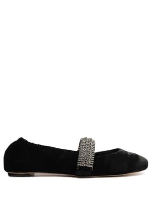 Alexandre Birman ballerines Camila à brodes ornées de cristaux - Noir