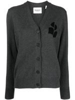 MARANT ÉTOILE Karin logo-intarsia cardigan - Gris