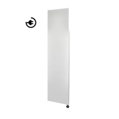 Radiator Sanicair Denso 180 x 40 cm. Mat Wit Met Thermostaat Zwart Rechtsonder Sanicare