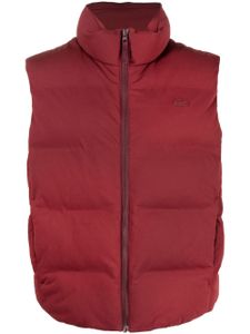 Lacoste gilet matelassé à patch logo - Rouge