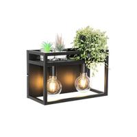 QAZQA Industriële wandlamp zwart met rek 2-lichts - Cage Rack - thumbnail