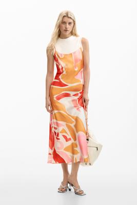 2-in-1 jurk met bandjes - ORANGE - XL