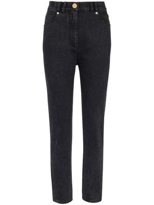 Balmain jean slim à taille haute - Noir